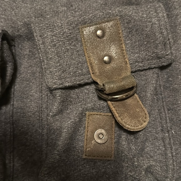 Mo & Co Boho Crossbody Bag wool felt and suede excellent condition military lux - Picture 5 of 9